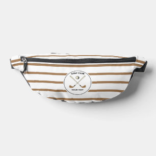 Personalized Golf Club Golfer Brown Striped  Fanny Pack