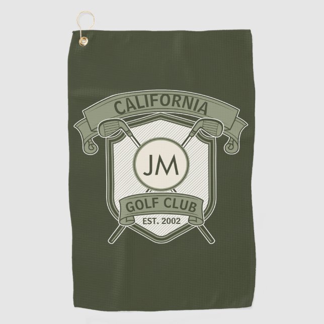 Personalized golf club monogram design  towel (Front)