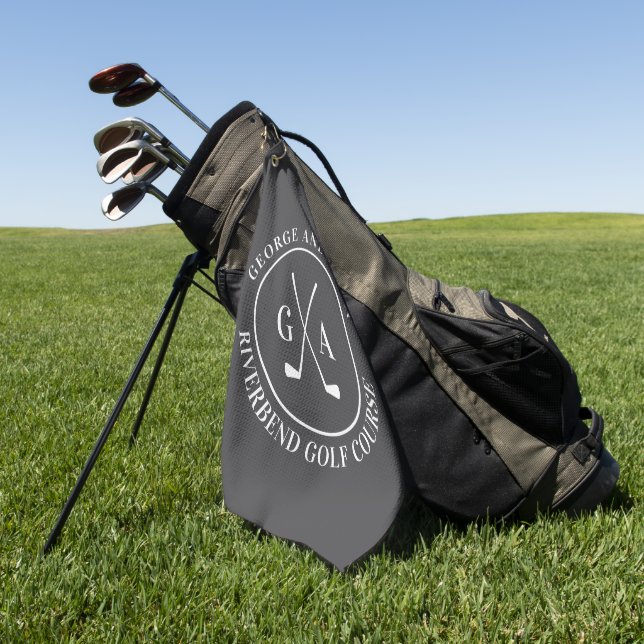 Personalized Golf Club Monogram Gift Towel (Green)