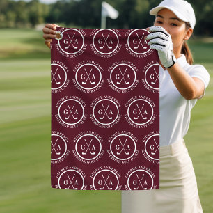 Personalized Golf Club Monogram Gift Towel