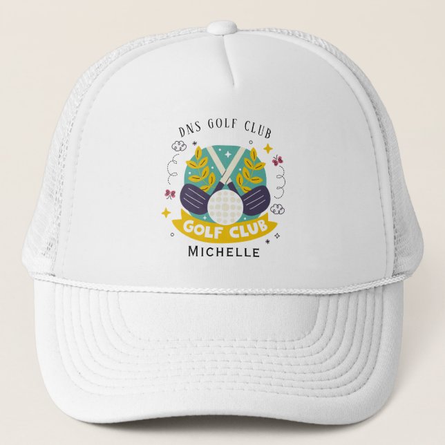 Personalized Golf Club Name Classic Trucker Hat (Front)