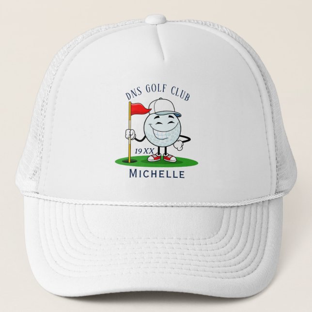 Personalized Golf Club Name Classic Trucker Hat (Front)