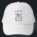 Personalized Golf Club Name Classic Trucker Hat<br><div class="desc">the perfect blend of comfort, function, and laid-back attitude. Featuring a breathable mesh back, adjustable snap closure, and bold front design, this hat is made for everyday wear. Whether you're hitting the road, running errands, or hanging out outdoors, it adds the right touch of casual flair to any outfit. Great...</div>