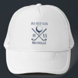 Personalized Golf Club Name Classic Trucker Hat<br><div class="desc">the perfect blend of comfort, function, and laid-back attitude. Featuring a breathable mesh back, adjustable snap closure, and bold front design, this hat is made for everyday wear. Whether you're hitting the road, running errands, or hanging out outdoors, it adds the right touch of casual flair to any outfit. Great...</div>