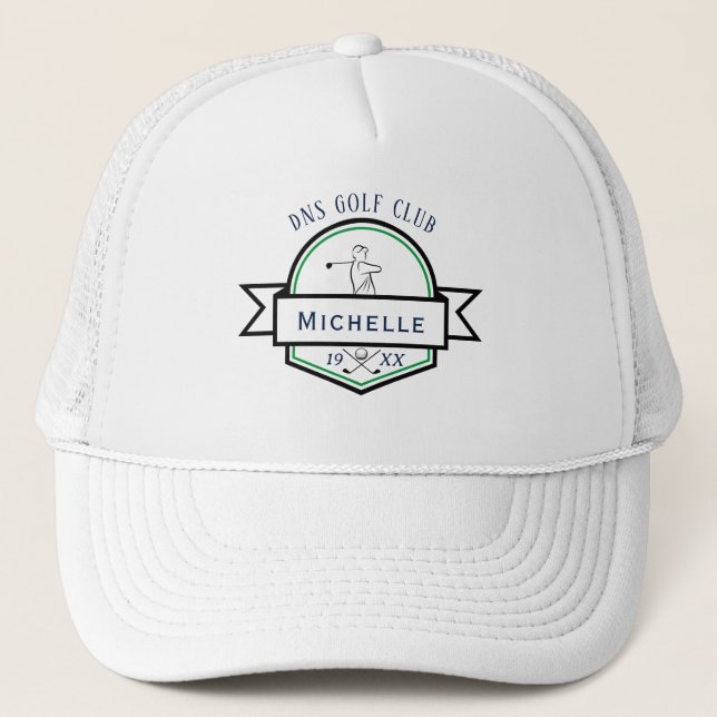 Personalized Golf Club Name Classic Trucker Hat (Front)
