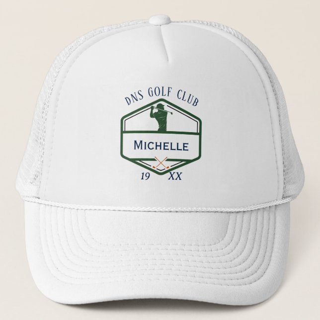 Personalized Golf Club Name Classic Trucker Hat (Front)