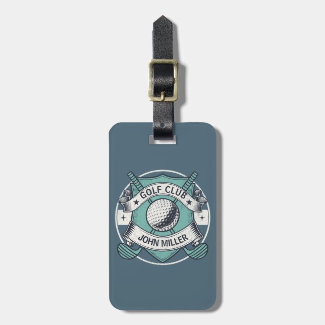 Personalized golf club name design luggage tag (Front Vertical)