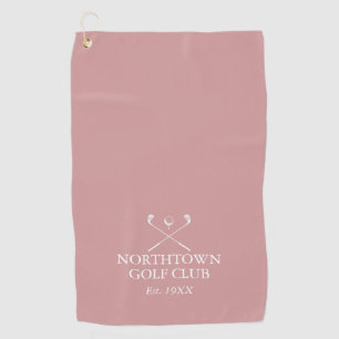 Personalized Golf Club Name Dusty Rose Pink Towel