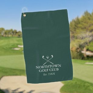 Personalized Golf Club Name Emerald Green Golf Towel