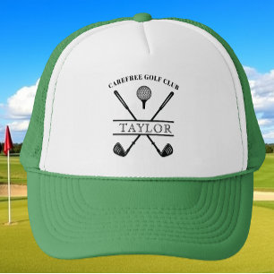 Personalized Golf Club Name Green White Trucker Hat