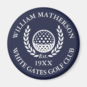 Personalized Golf Club Name Navy Blue Magnet