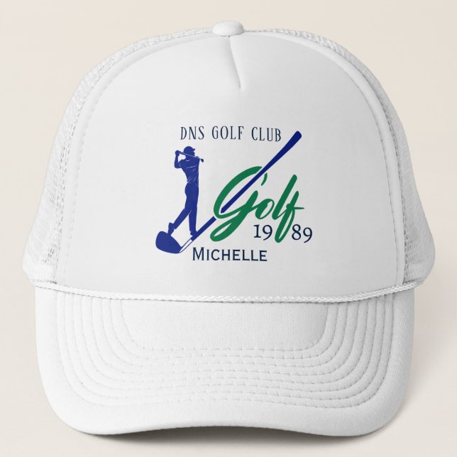 Personalized Golf Club Name Trucker Hat (Front)