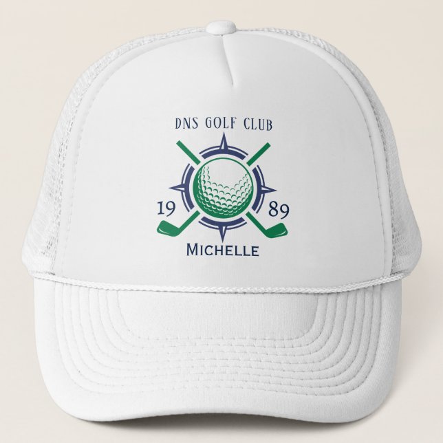 Personalized Golf Club Name Trucker Hat (Front)