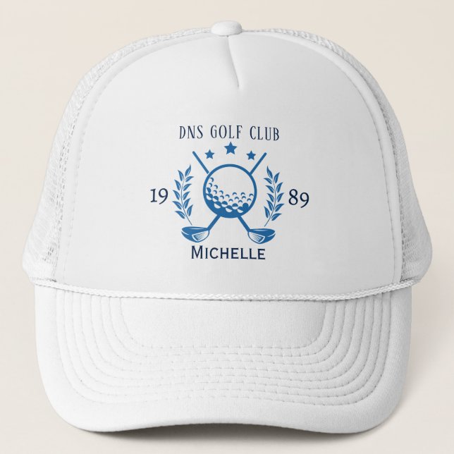 Personalized Golf Club Name Trucker Hat (Front)