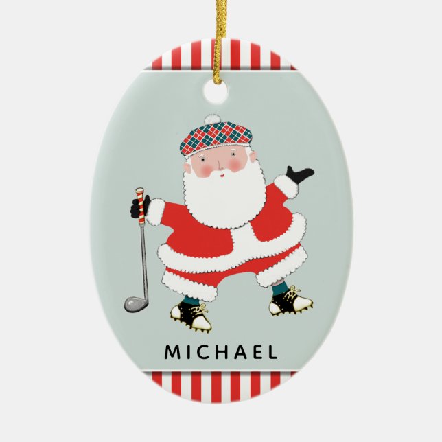 Personalized golf collectable ceramic ornament (Front)