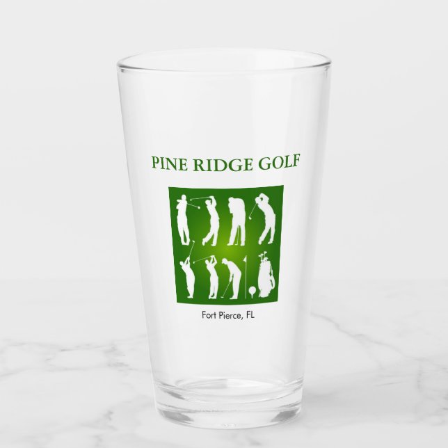 Personalized Golf Course Glass Tumbler (Front)