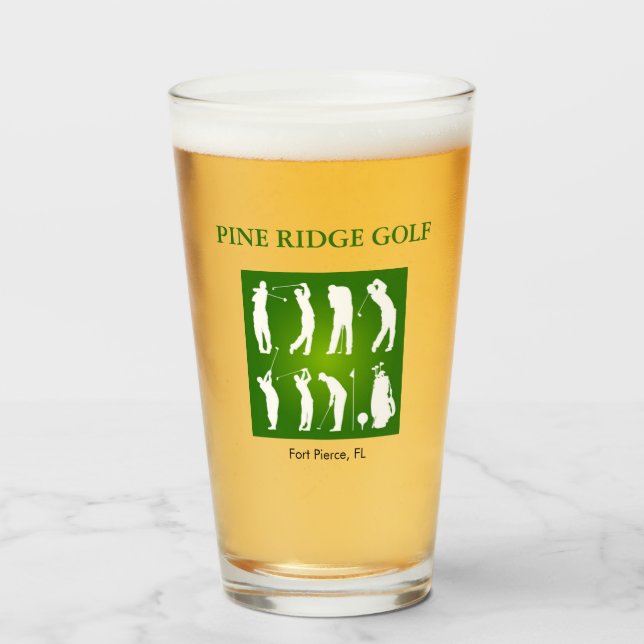 Personalized Golf Course Glass Tumbler (Front Filled)