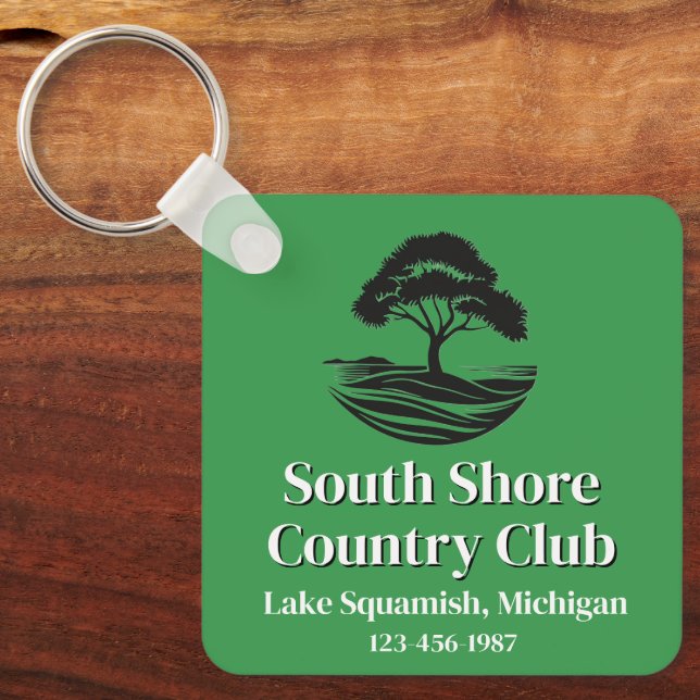 Personalized Golf Course Keychain w Contact Info (Front)