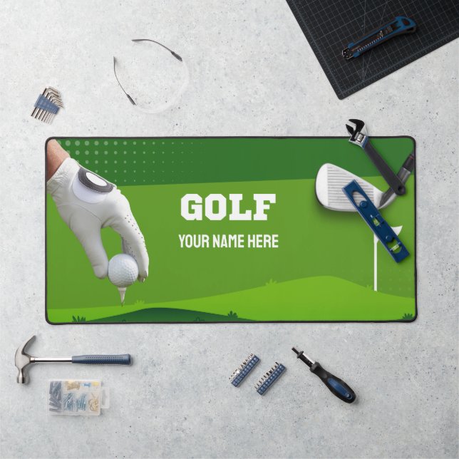 Personalized Golf Desk Mat – Time Elegance (Workstation)