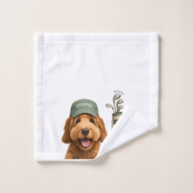 Personalized Golf Dog Towel Custom Pet Portrait  (Wash Cloth)