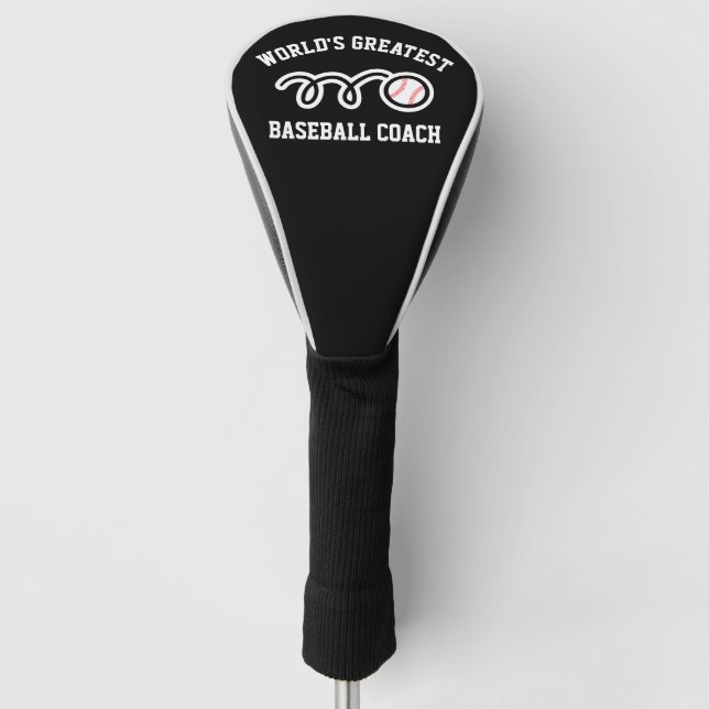 Personalized golf driver cover for baseball coach (Front)