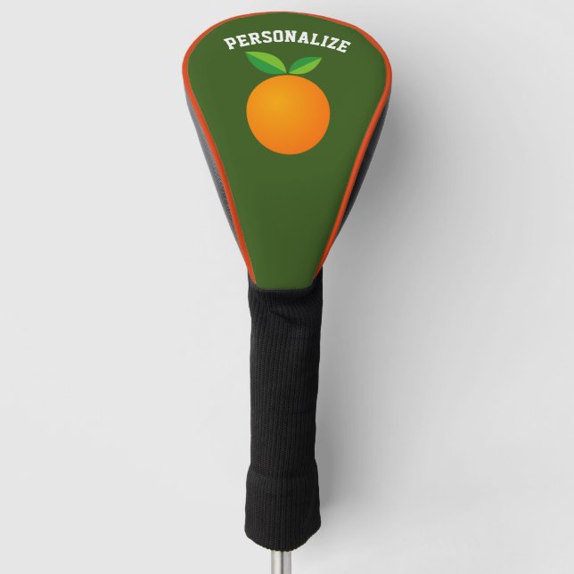 Personalized golf driver cover with orange fruit (Front)