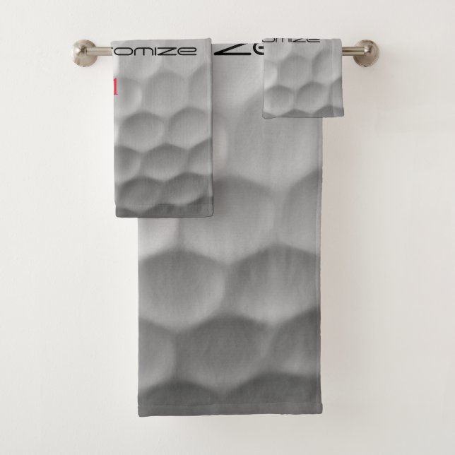 Personalized Golf Gift with Custom Name & Number Bath Towel Set (Insitu)