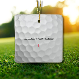 Personalized Golf Gift with Custom Name & Number Ceramic Ornament