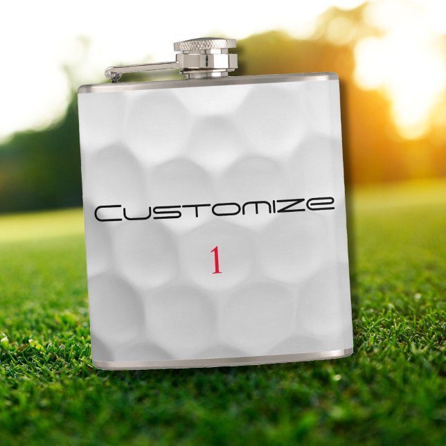 Personalized Golf Gift with Custom Name & Number Hip Flask (Creator Uploaded)