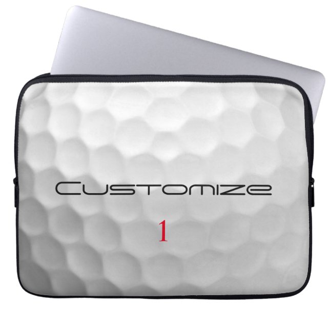 Personalized Golf Gift with Custom Name & Number Laptop Sleeve (Front)
