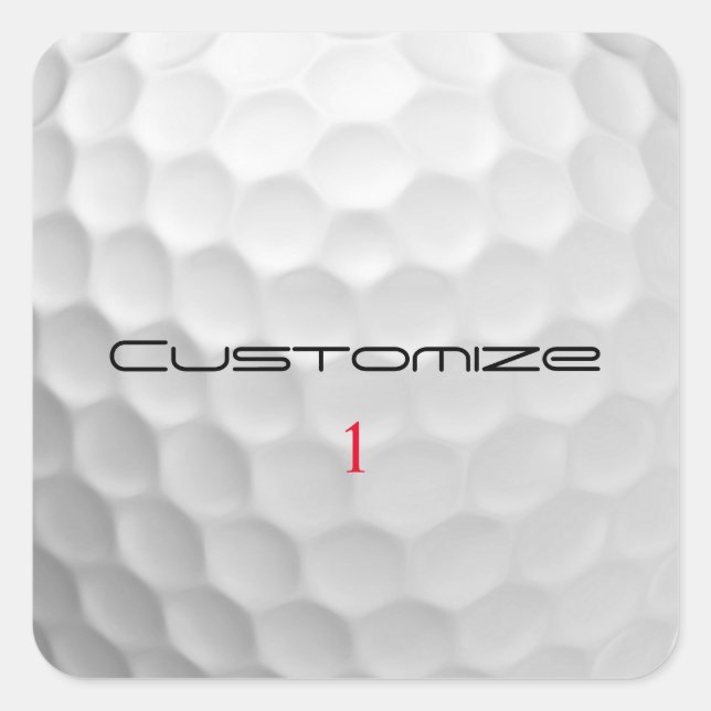 Personalized Golf Gift with Custom Name & Number Square Sticker (Front)