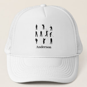 Personalized Golf Golfer Silhouette Trucker Hat