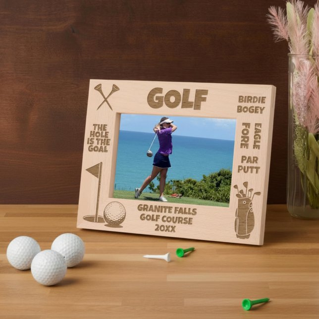 Personalized Golf Golfer The Hole Is The Goal Etched Frames (Creator Uploaded)