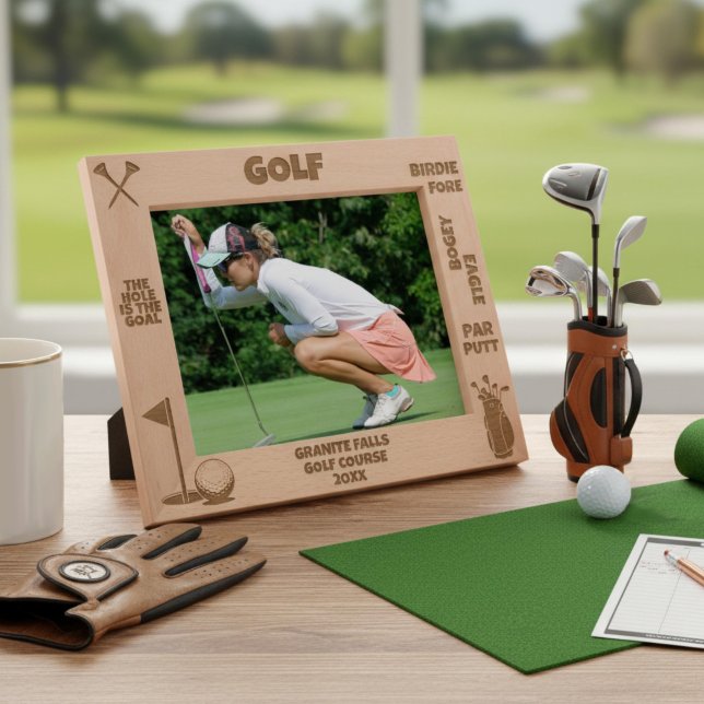 Personalized Golf Golfer The Hole Is The Goal Etched Frames (Creator Uploaded)