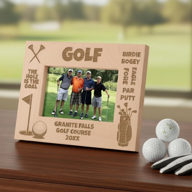 Personalized Golf Golfer The Hole Is The Goal Etched Frames (Creator Uploaded)