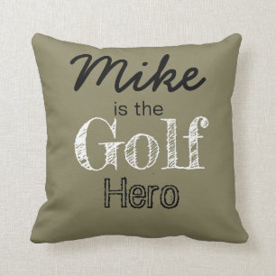 Personalized Golf Hero Throw Pillow