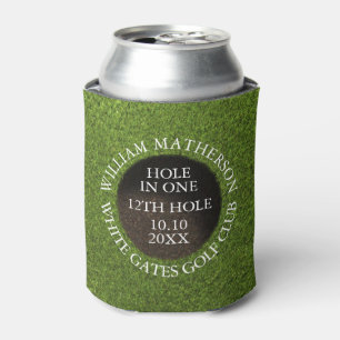 Personalized Golf Hole in One Award Can Cooler