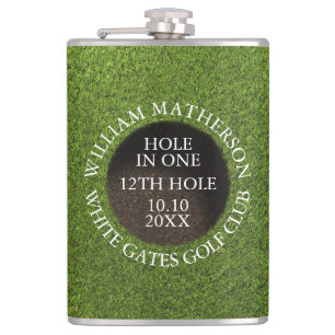 Personalized Golf Hole in One Award Hip Flask