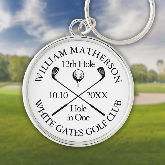 Personalized Golf Hole in One Classic Modern Keychain (Creator Uploaded)