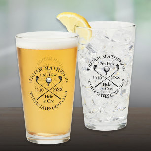 Personalized Golf Hole in One Modern Classic Glass