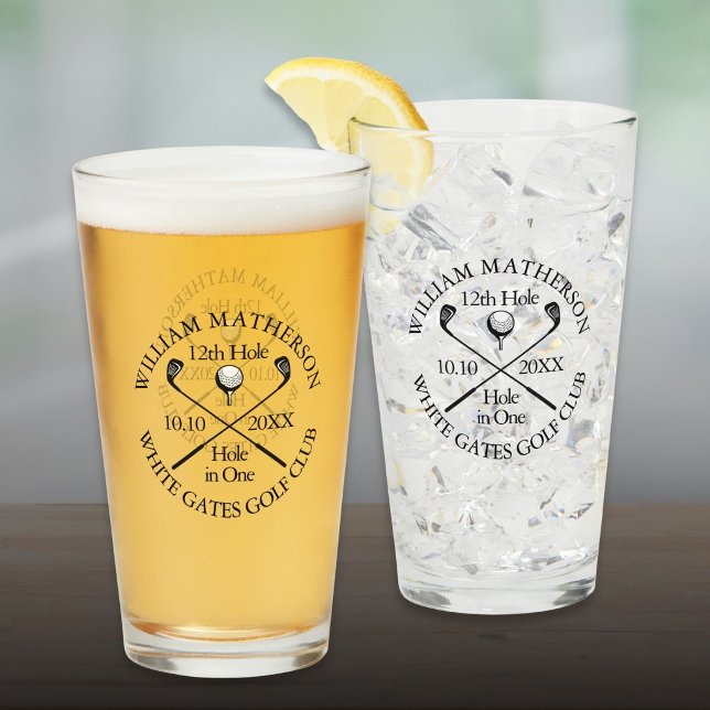 Personalized Golf Hole in One Modern Classic Glass (Personalized Golf Hole in One Modern Classic Glass)
