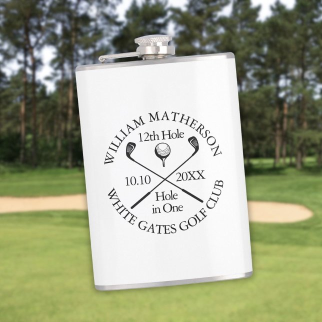 Personalized Golf Hole in One Modern Classic Hip Flask (Personalized Golf Hole in One Modern Classic Flask)