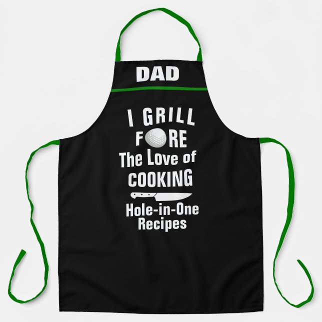 Personalized Golf Hole-in-One Recipe, Funny Golf Apron (Front)