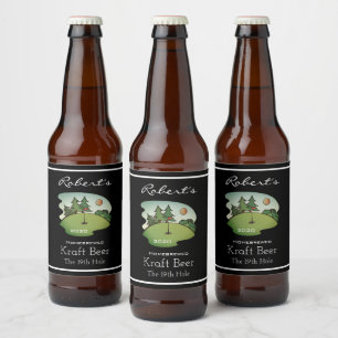 Personalized Golf Icon Beer Bottle Label