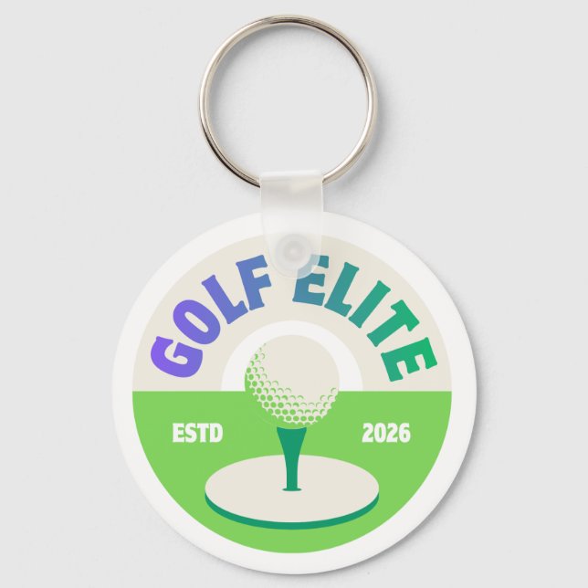 Personalized Golf Keychain | Golf Lover Gift Round (Back)