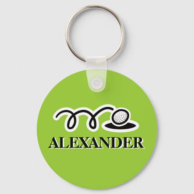 Personalized golf keychain with custom name (Front)