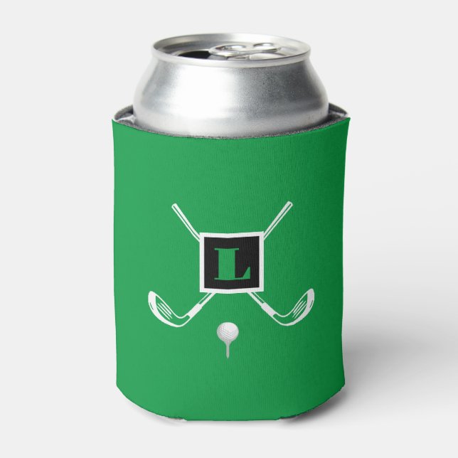 Personalized Golf Koozie, Custom Monogram Can Cooler (Can Front)