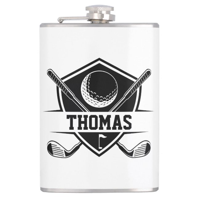 Personalized Golf Lover Hip Flask (Front)
