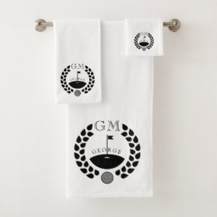 Personalized Golf Monogram Bath Towel Set