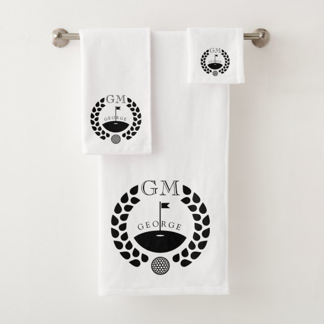 Personalized Golf Monogram Bath Towel Set (Insitu)
